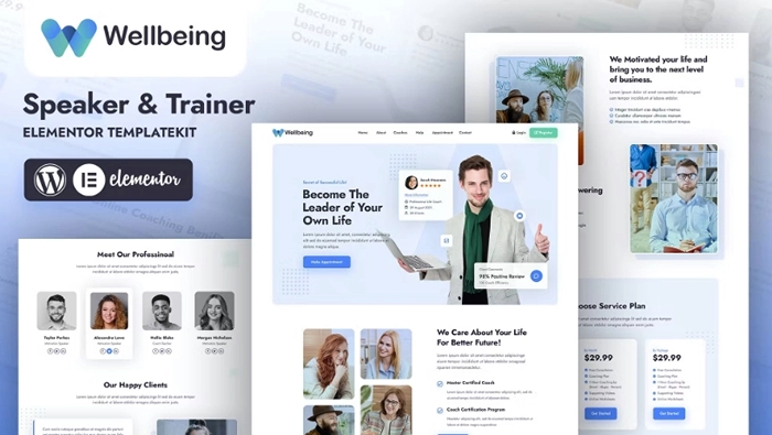 Wellbeing – Speaker & Trainer Elementor Template Kit 1.0.0