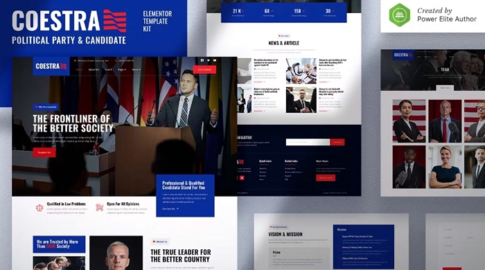 Coestra - Political Party & Candidate Elementor Template Kit 1.0.0