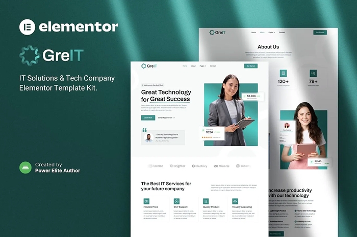GreIT – IT Solutions & Tech Company Elementor Template Kit 1.0.0