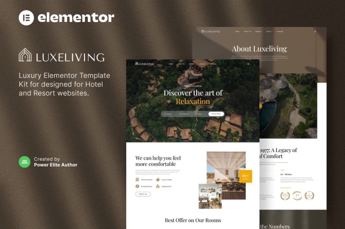 Luxeliving – Luxury Resort & Hotel Elementor Template Kit 1.0.0