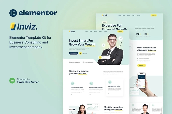 Inviz – Business Consulting & Investment Elementor Template Kit 1.0.0