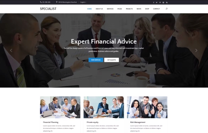 Specal – Financial Consulting WordPress Theme 1.9