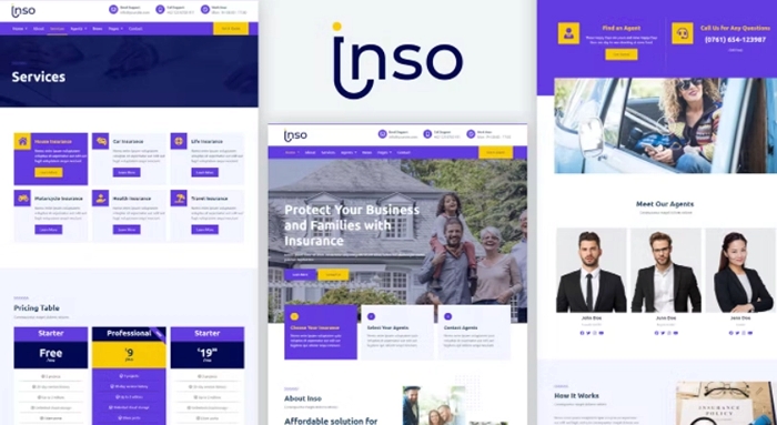 Inso – Insurance Business Elementor Template Kit 1.0.0