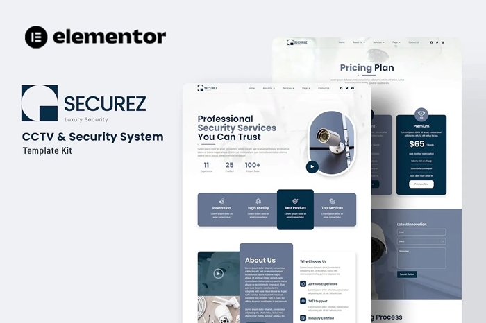 Securez – CCTV & Security System Elementor Template Kit 1.0.0
