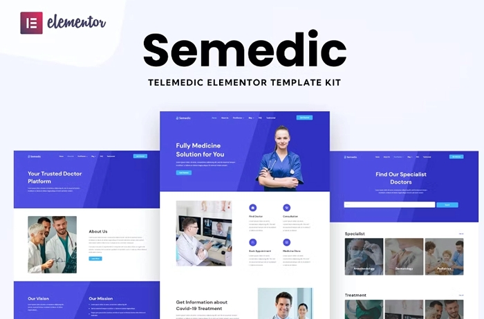 Semedic – Doctor Telehealth Elementor Template Kit 1.0.0