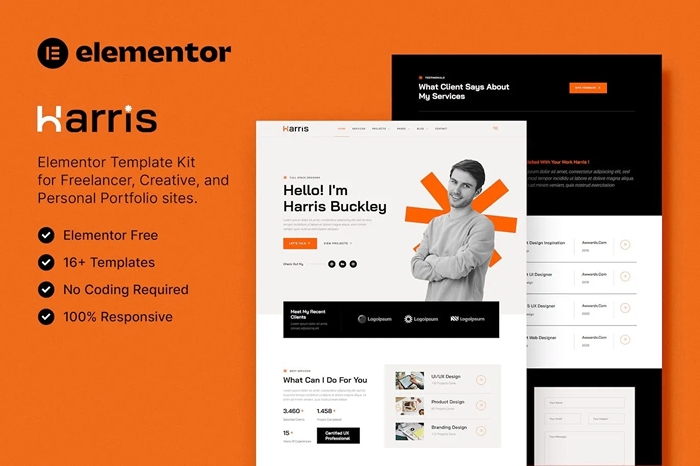 Harris – Creative & Personal Portfolio Elementor Template Kit 1.0.0