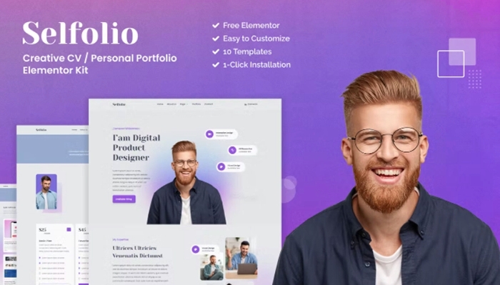 Selfolio – Creative CV Elementor Template Kit 1.0.0