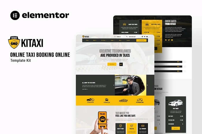 Kitaxi – Online Taxi Booking Elementor Template Kit 1.0.0