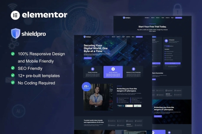 Shieldpro – Cyber Security Services Elementor Pro Template Kit 1.0.0
