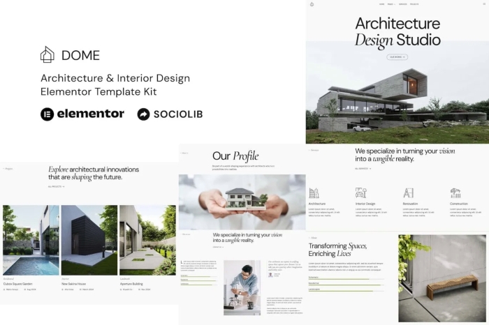Dome – Architecture & Interior Design Elementor Template Kit 1.0.0