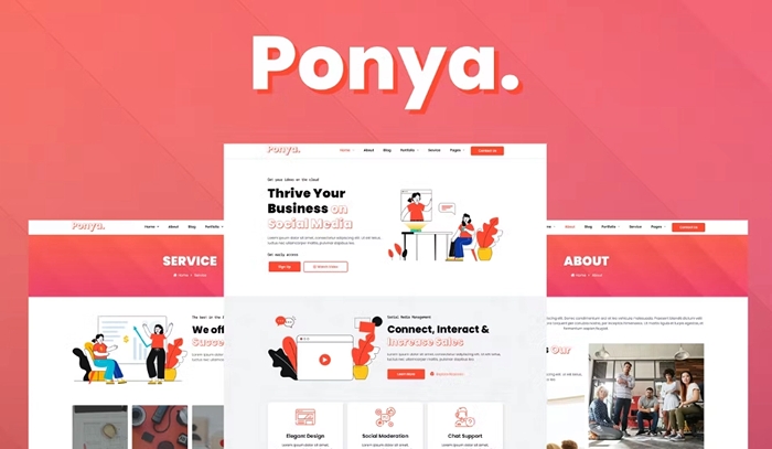 Ponya – Social Media Agency Template Kit 1.0.0