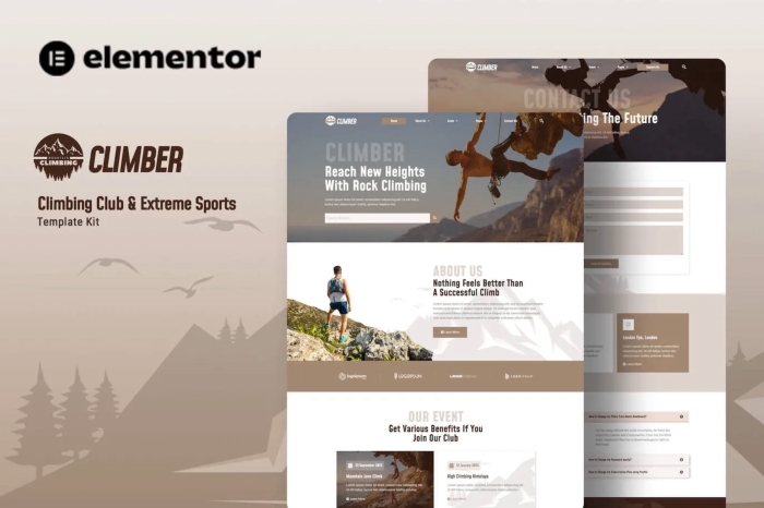 Climber – Climbing Club & Extreme Sports Elementor Template Kit 1.0.0