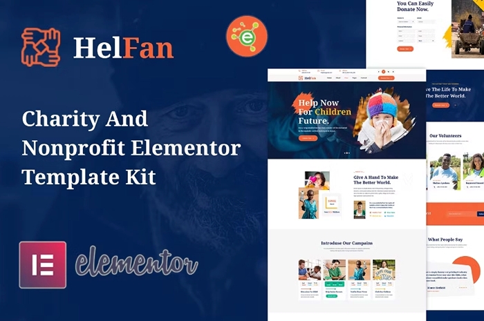 HelFan - Charity and Nonprofit Elementor Template Kit 1.0.0