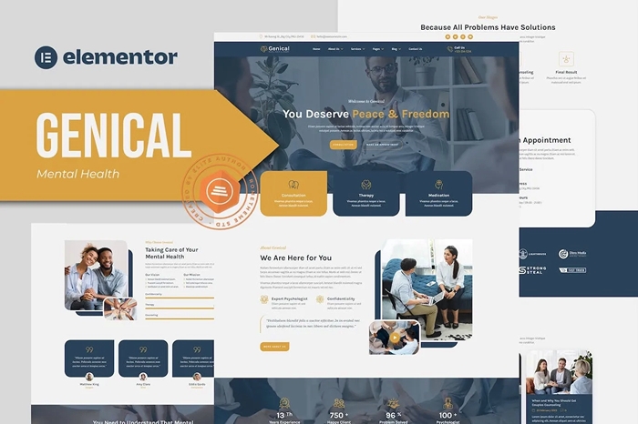 Genical – Mental Health & Therapy Elementor Template Kit 1.0.0