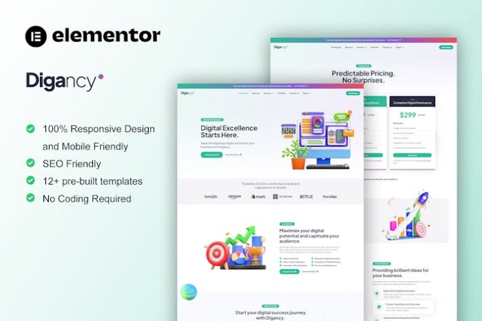 Digancy – Digital Agency Elementor Template Kit 1.0.0
