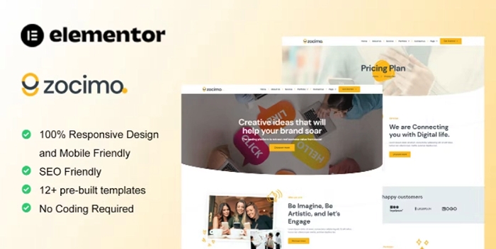 Zocimo – Social Media Marketing Agency Elementor Template Kit 1.0.0