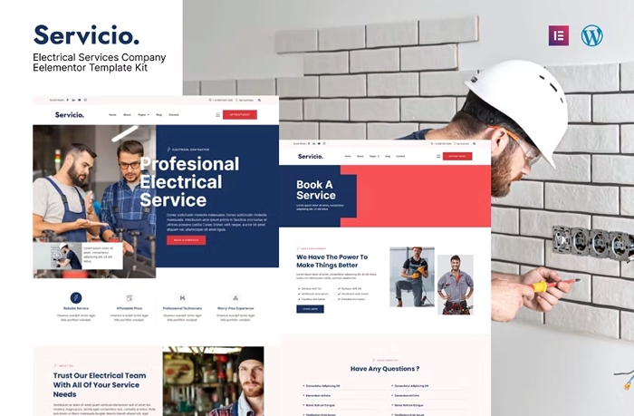 Servicio – Electrician & Electrical Services Template Kit 1.0.0