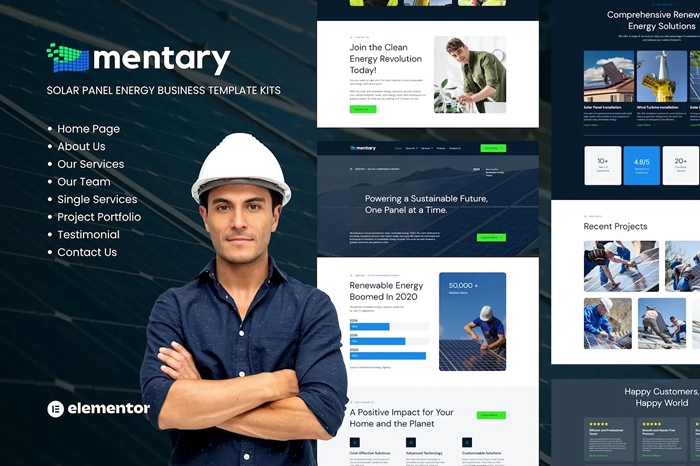 Mentary - Solar Panel & Renewable Energy Template Kits 1.0.0