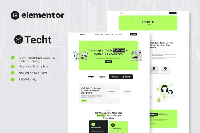 Techt – IT Solutions & Services Company Elementor Template Kit 1.0.0