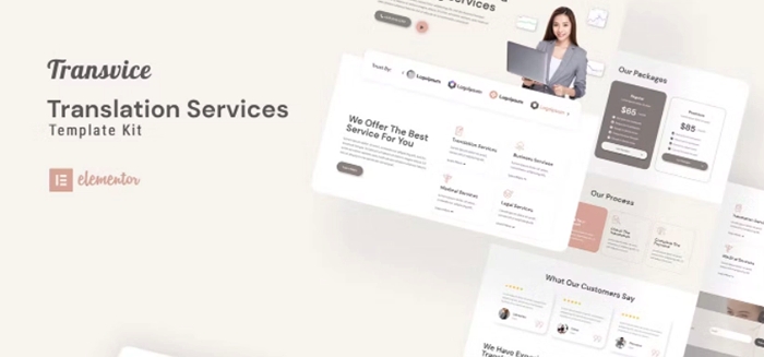 Transvice - Translation Website Elementor Template Kit 1.0.0