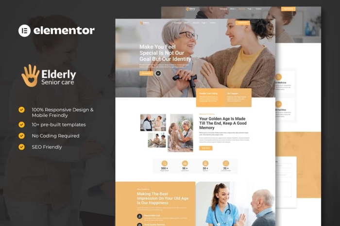 Elderly - Senior Care Services Elementor Template Kit 1.0.0