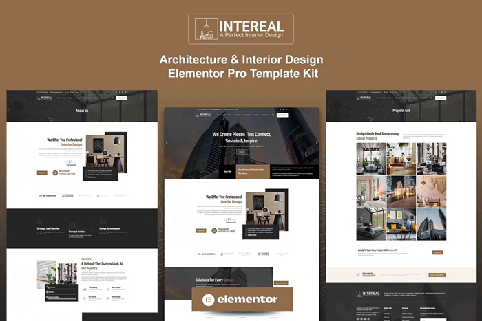 Intereal – Architecture & Interior Design Elementor Pro Template Kit 1.0.0