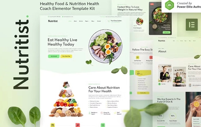 Nutritist – Healthy Food & Nutrition Coach Elementor Template Kit 1.0.0