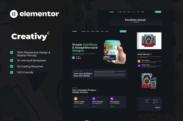 Creativy – Creative Agency & Portfolio Elementor Template Kit 1.0.0