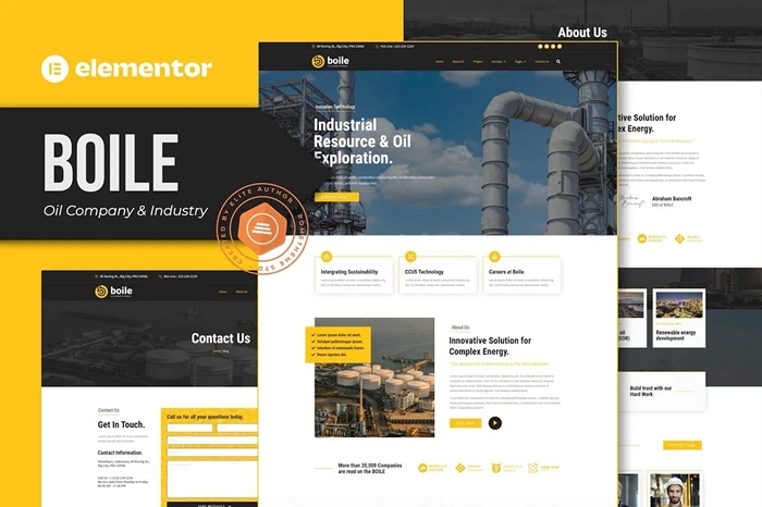 Boile – Oil Company & Industry Elementor Template Kit 1.0.0