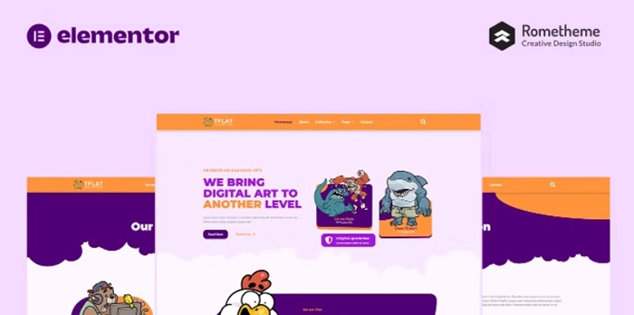 Tflat NFT Portfolio Elementor Pro Full Site Template Kit 1.0.0