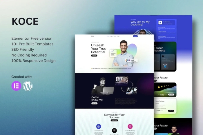 Koce - Life Coach & Motivator Elementor Template Kit 1.0.0