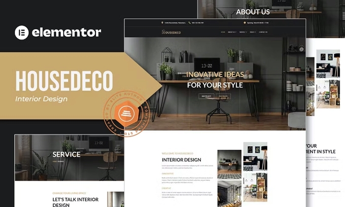 Housedeco β Interior Design Elementor Template Kit 1.0.0