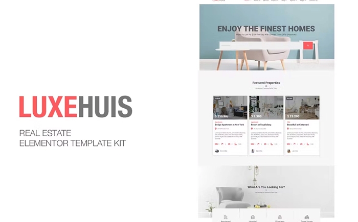 Luxehuis β Real Estate Elementor Template Kit 1.0.0