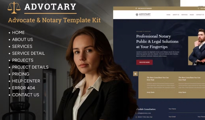 Advotary – Notary Public & Legal Services Elementor Template Kit 1.0.0