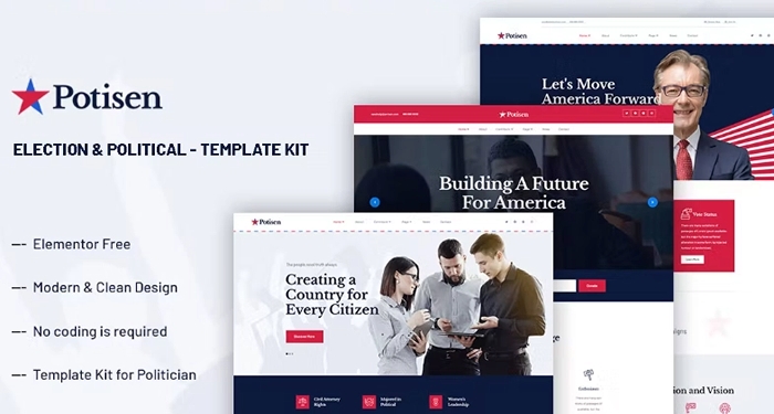Potisen – Election & Political Campaign Elementor Template Kit 1.0.0