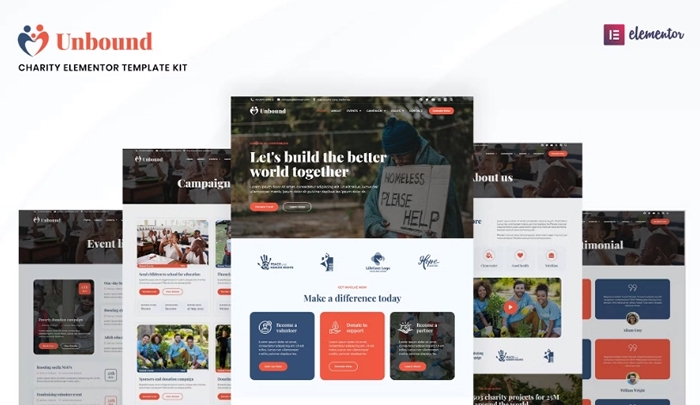 Unbound – Charity & Nonprofit Elementor Template Kit 1.0.0