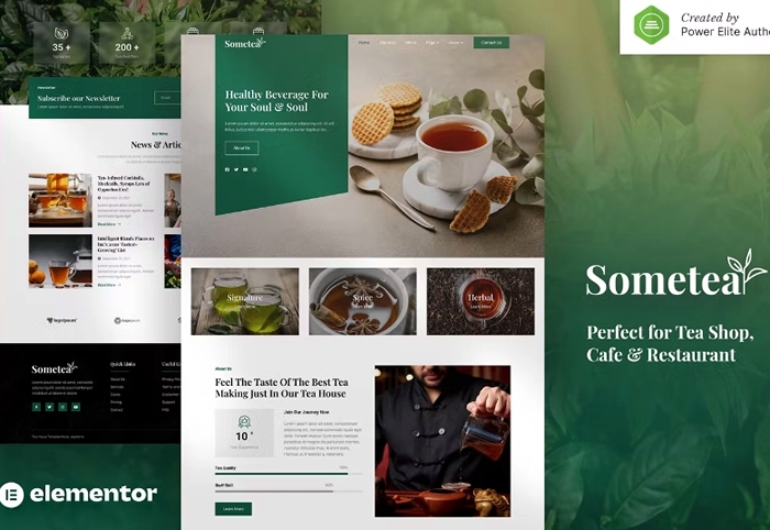Sometea – Tea House Cafe & Restaurant Elementor Template Kit 1.0.0