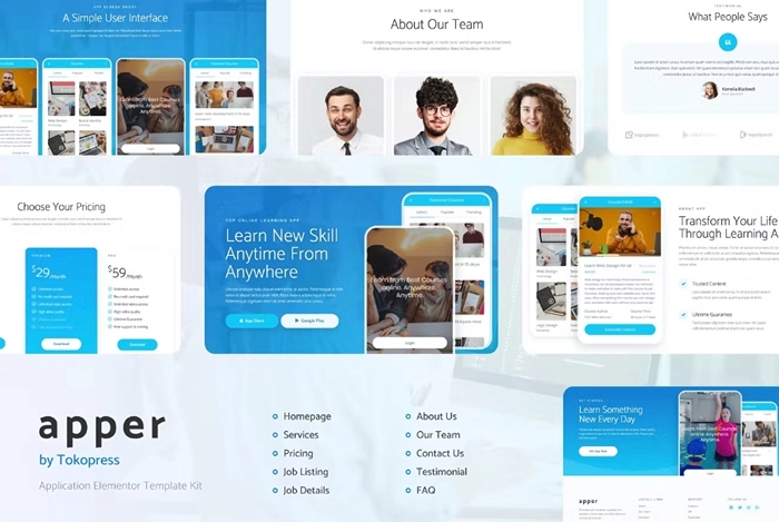 Apper – Mobile App & SaaS Startup Elementor Template Kit 1.0.0