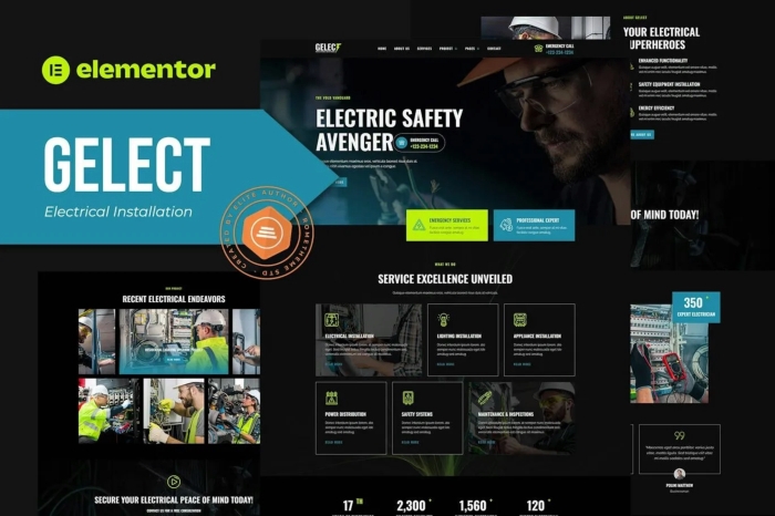 Gelect - Electrical Installation & Maintenance Elementor Template Kit 1.0.0