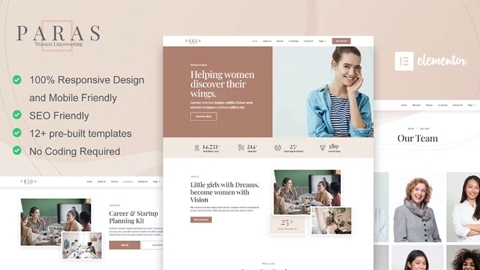 Paras – Business Coach for Women Elementor Template Kit 1.0.0