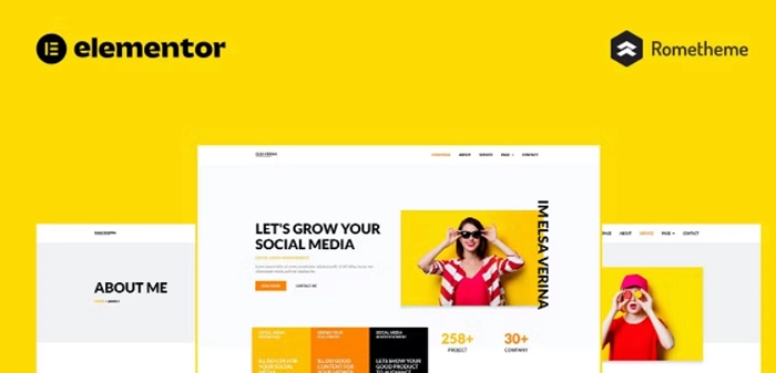 Elsa – Social Media Marketing & Management Elementor Pro Full Site Template Kit 1.0.0