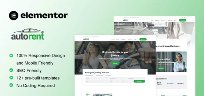 AutoRent – Car Rental Service Elementor Template Kit 1.0.0