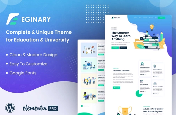 Eginary – Online Education Elementor Template Kit 1.0.0