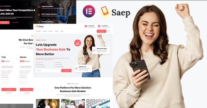 Saep – eCommerce App SaaS Showcase Elementor Template Kit 1.0.0