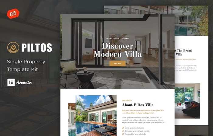Piltos – Single Property Elementor Template Kit 1.0.0