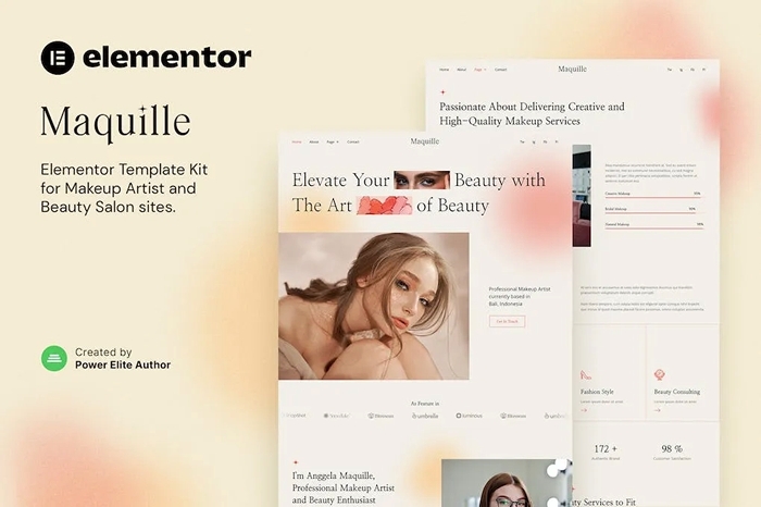 Maquille - Makeup Artist & Hair Stylist Elementor Template Kit 1.0.0