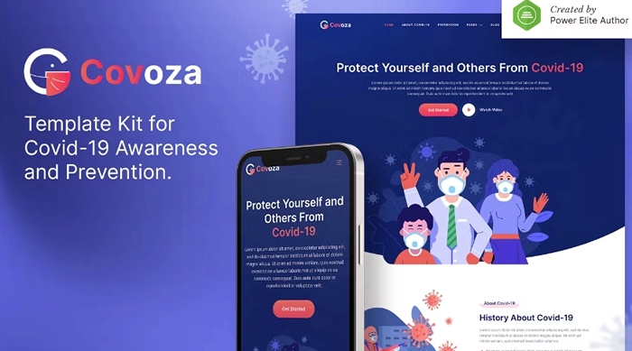 Covoza - Covid-19 Awareness & Prevention Elementor Template Kit 1.0.0