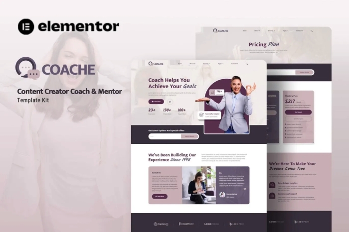 Coache – Content Creator Mentor Elementor Template Kit 1.0.0