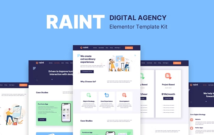 Raint – Digital Agency Elementor Template Kit 1.0.0