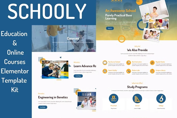 Schooly – Education & Online Courses Elementor Template Kit 1.0.0